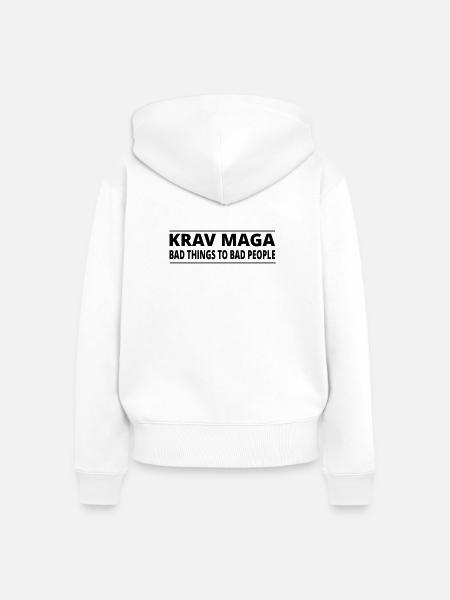 KravMaga | BAD THINGS - Frauen Premium Bio Zip Hoodie - Weiß