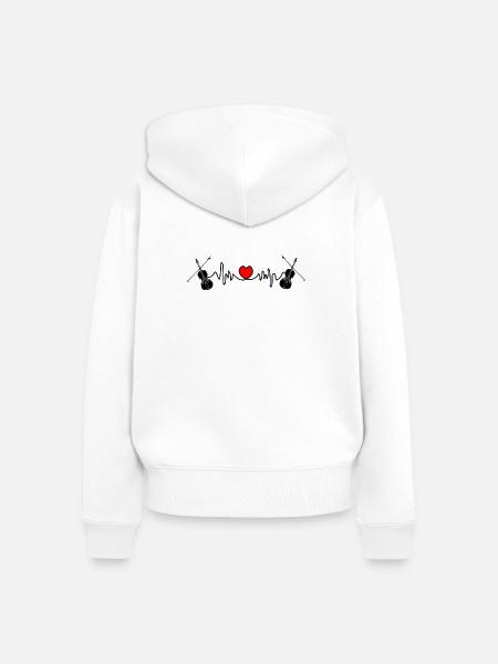 Cardio Herzfrequenz Violine - Frauen Premium Bio Zip Hoodie - Weiß