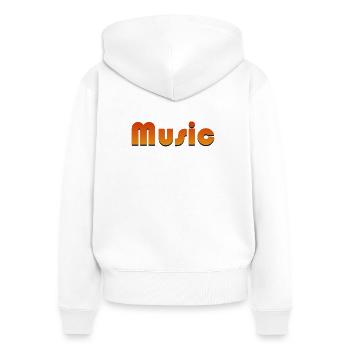 MUSIQUE - Sweat à capuche zippé Premium bio Femme - blanc - Dos - AI Model Female 172 light (172cm)