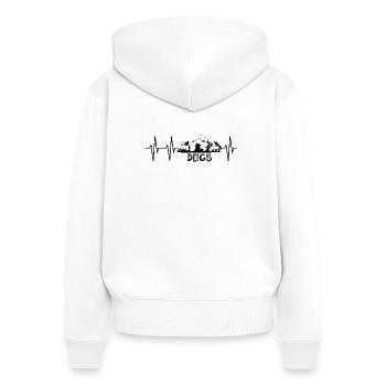 relax dogs herzschlag Hund Hunde Symbol Tierliebe - Frauen Premium Bio Zip Hoodie - Weiß - Hinten - AI Model Female 172 light (172cm)