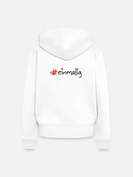 einmalig - Frauen Premium Bio Zip Hoodie - Weiß