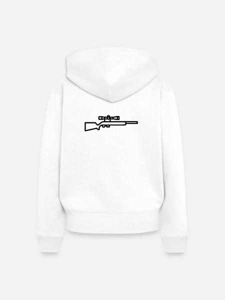Scharfschütze - Frauen Premium Bio Zip Hoodie - Weiß