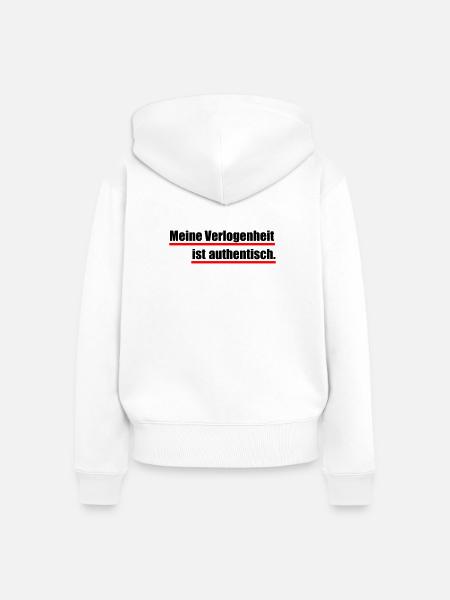 Verlogenheit - Frauen Premium Bio Zip Hoodie - Weiß