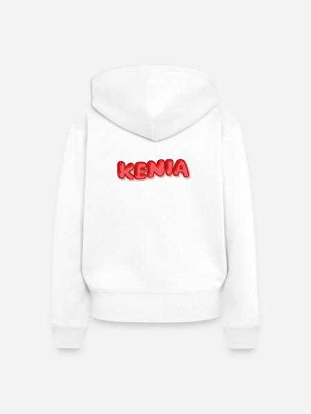 Kenia - Frauen Premium Bio Zip Hoodie - Weiß