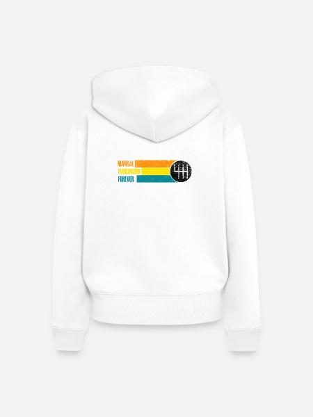 Schaltgetriebe für immer - Frauen Premium Bio Zip Hoodie - Weiß