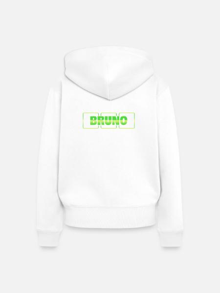 Taufgeschenk Bruno - Frauen Premium Bio Zip Hoodie - Weiß