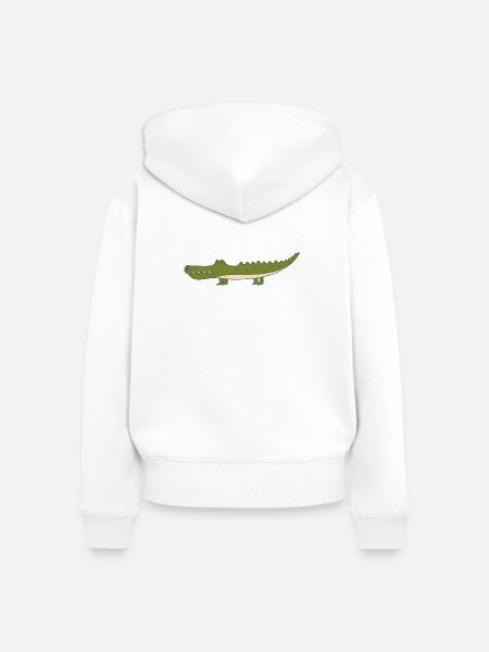 Krokodil - Frauen Premium Bio Zip Hoodie - Weiß