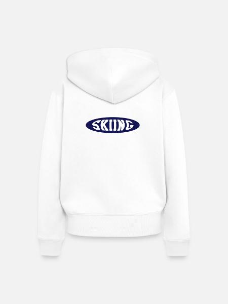 Skiing - Frauen Premium Bio Zip Hoodie - Weiß