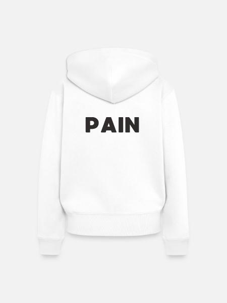Schmerz - Frauen Premium Bio Zip Hoodie - Weiß
