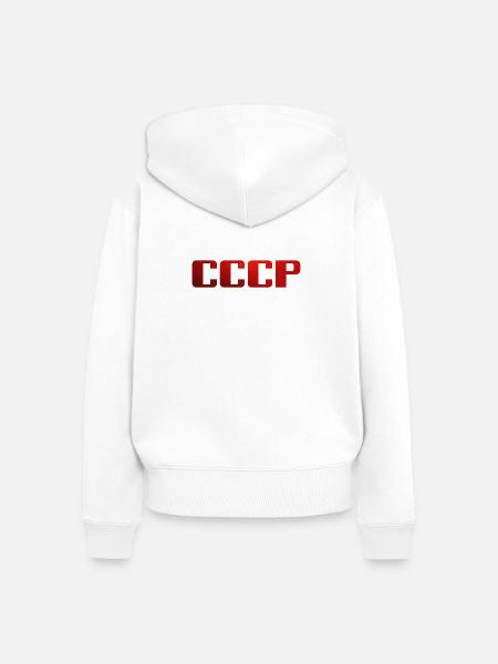 Soviet Union - Sowietunion - CCCP - Frauen Premium Bio Zip Hoodie - Weiß