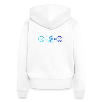 Klare Roadbike Botschaft - Frauen Premium Bio Zip Hoodie - Weiß - Hinten - AI Model Female 172 light (172cm)