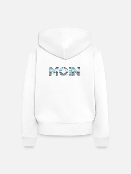 Moin - Frauen Premium Bio Zip Hoodie - Weiß