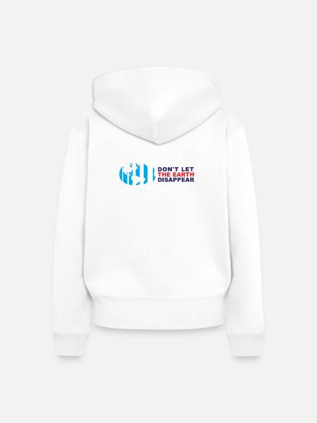 Lass die Erde nicht verschwinden - Frauen Premium Bio Zip Hoodie - Weiß