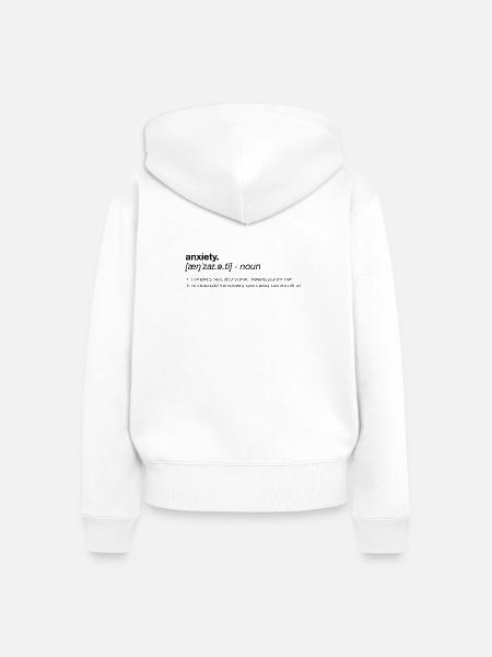 Angstdefinition – Typografiedesign - Frauen Premium Bio Zip Hoodie - Weiß