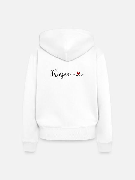 Friesen mit Herz - Frauen Premium Bio Zip Hoodie - Weiß