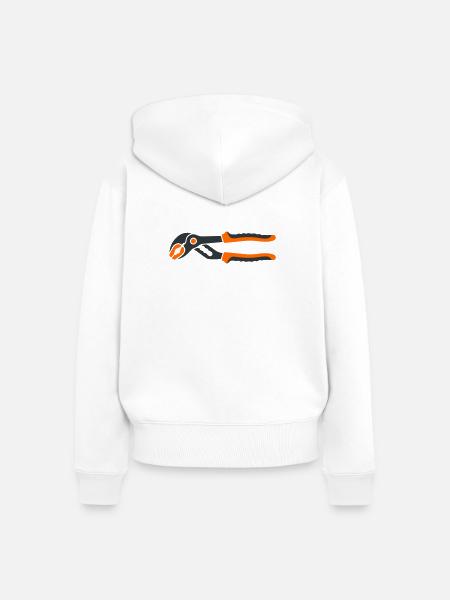 Rohrzange Werkzeug Grafik - Frauen Premium Bio Zip Hoodie - Weiß