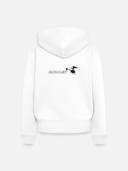 PILOTPROJEKT Hubschrauber - Frauen Premium Bio Zip Hoodie - Weiß