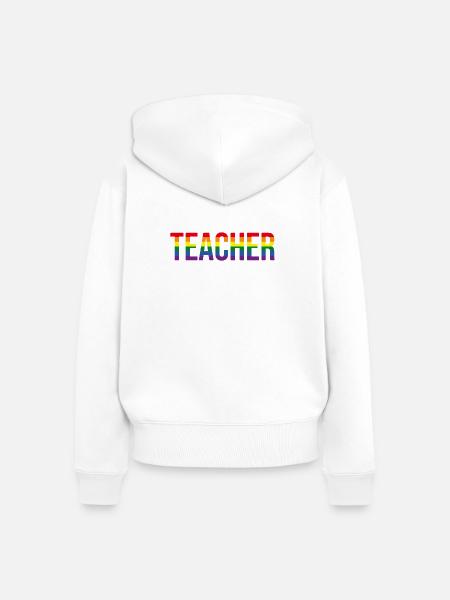 Teacher LGBT+ - Frauen Premium Bio Zip Hoodie - Weiß