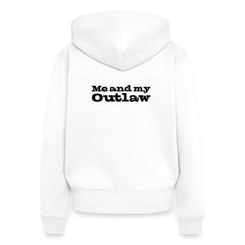 33 Moi et mon hors-la-loi - Sweat à capuche zippé Premium bio Femme - blanc - Dos - AI Model Female 172 light (172cm)