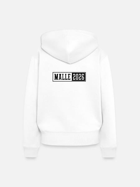 Malle 2026 - Frauen Premium Bio Zip Hoodie - Weiß