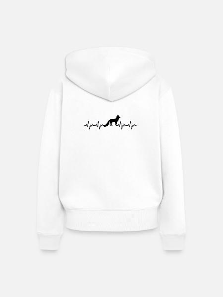 Fuchs EKG Herzschlag - Frauen Premium Bio Zip Hoodie - Weiß