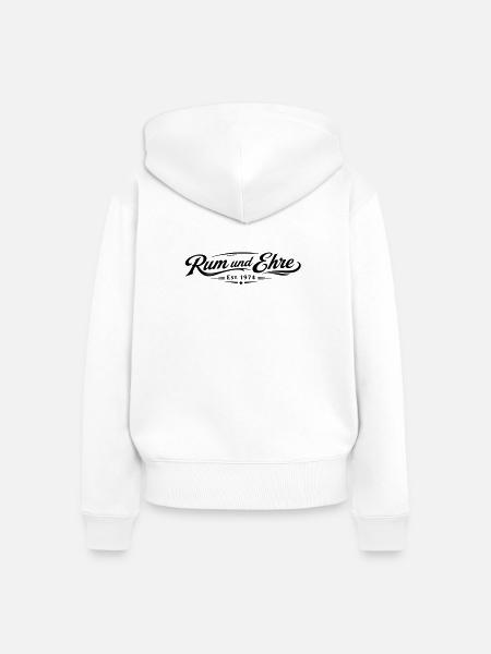 Rum und Ehre - Frauen Premium Bio Zip Hoodie - Weiß