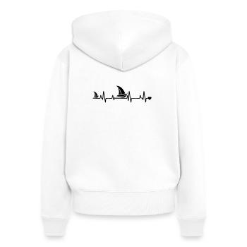 Segelboot  herz - Frauen Premium Bio Zip Hoodie - Weiß - Hinten - AI Model Female 172 light (172cm)