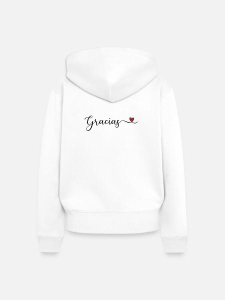 Danke - Frauen Premium Bio Zip Hoodie - Weiß