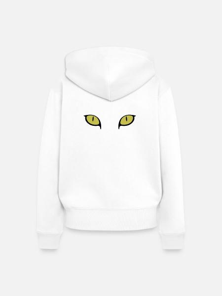 Katzenaugen Schwarz - Frauen Premium Bio Zip Hoodie - Weiß
