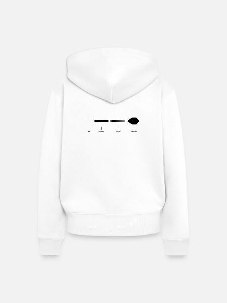 Dartpfeil Erklärung Anatomie Dart-Design - Frauen Premium Bio Zip Hoodie - Weiß