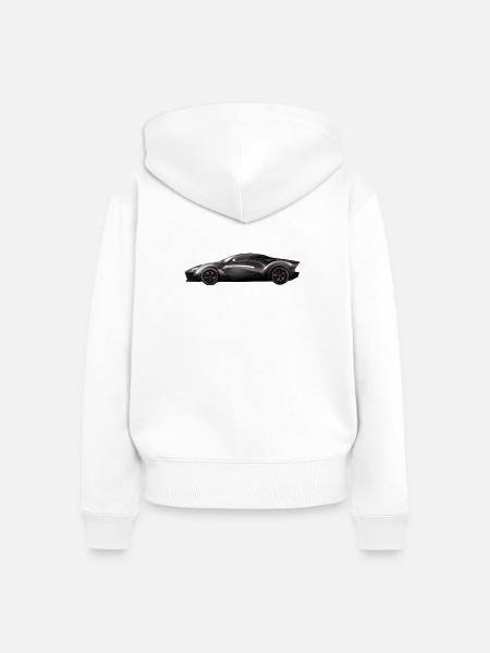 Schwarz glänzendes Supersportwagen-Design - Frauen Premium Bio Zip Hoodie - Weiß