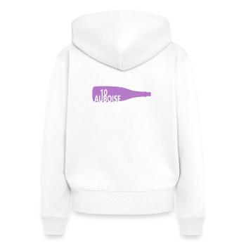 Flasche Sekt Morgendämmerung - Frauen Premium Bio Zip Hoodie - Weiß - Hinten - AI Model Female 172 light (172cm)
