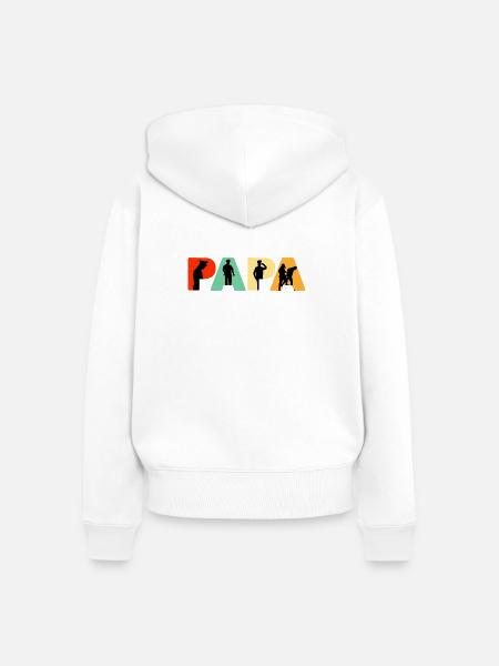 Papa Polizeibeamter Polizei-Silhouette - Frauen Premium Bio Zip Hoodie - Weiß