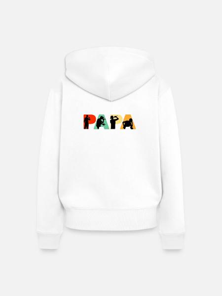 Papa Rapper Hip-Hop-Musik Silhouettenkunst - Frauen Premium Bio Zip Hoodie - Weiß