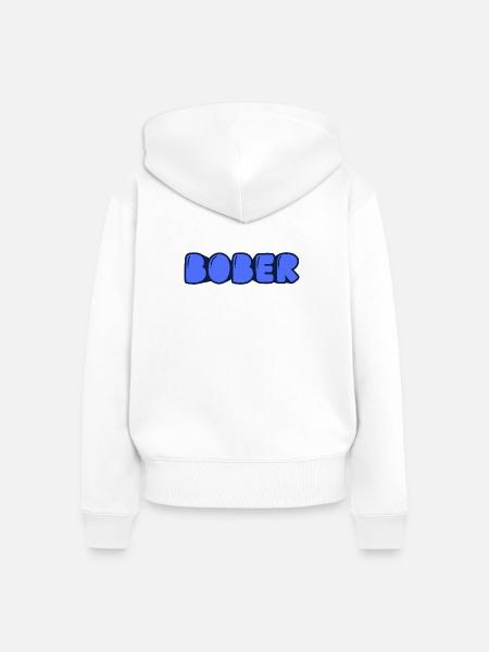 Bober - Frauen Premium Bio Zip Hoodie - Weiß