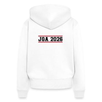 JGA_2026 - Women's Premium Organic Zip Hoodie - white - Back - AI Model Female 172 light (172cm)