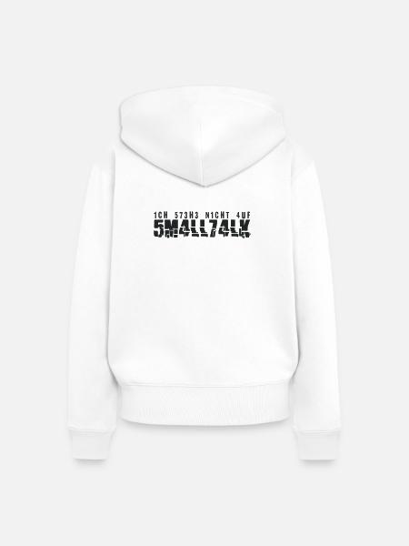 Ich stehe nicht auf Smalltalk. - Frauen Premium Bio Zip Hoodie - Weiß