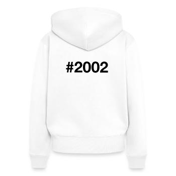2002 Jahrgang 24 Jahre alt 24. Geburtstag - Frauen Premium Bio Zip Hoodie - Weiß - Hinten - AI Model Female 172 light (172cm)
