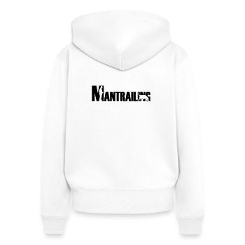 Mantrailing Bloodhound - Frauen Premium Bio Zip Hoodie - Weiß - Hinten - AI Model Female 172 light (172cm)