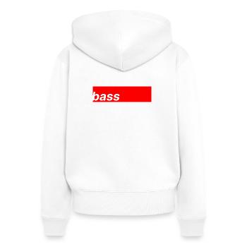 Basse - Sweat à capuche zippé Premium bio Femme - blanc - Dos - AI Model Female 172 light (172cm)