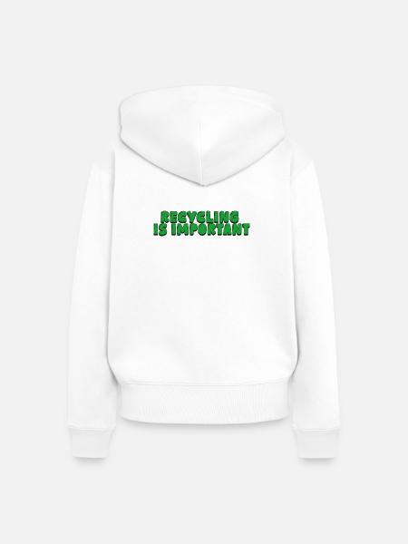 Recycling is important - Frauen Premium Bio Zip Hoodie - Weiß