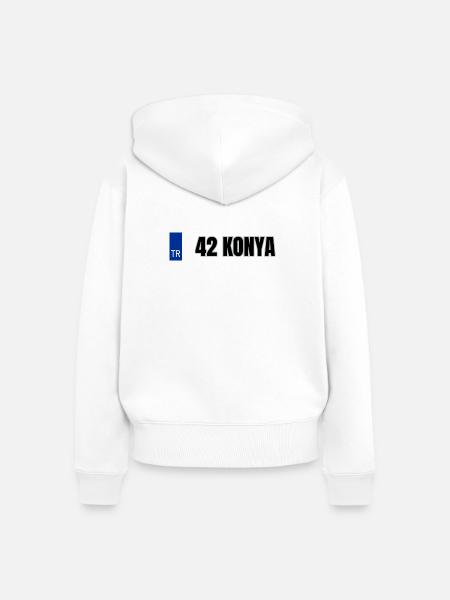 42 Konya Kennzeichen | Türkisches Kennzeichen - Frauen Premium Bio Zip Hoodie - Weiß