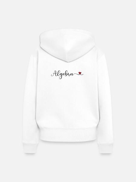 Algebra Schriftzug mit Herz - Frauen Premium Bio Zip Hoodie - Weiß