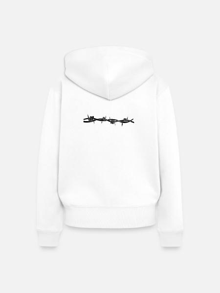 stacheldraht - Frauen Premium Bio Zip Hoodie - Weiß