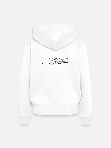 Respektiere zwei Fäuste ohne Text - Frauen Premium Bio Zip Hoodie - Weiß