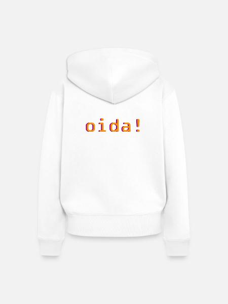 oida! - Frauen Premium Bio Zip Hoodie - Weiß