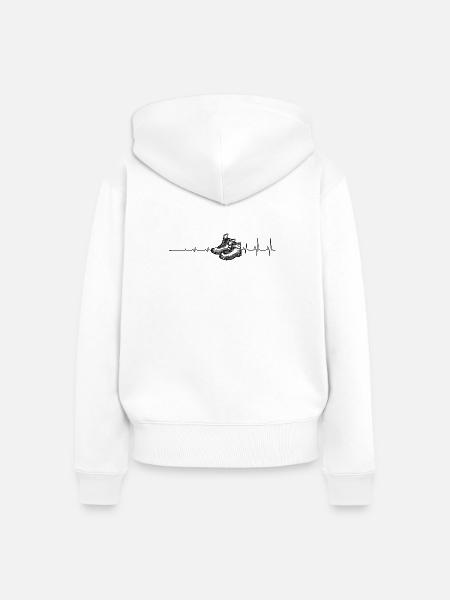 Heartbeat Wanderschuhe - Frauen Premium Bio Zip Hoodie - Weiß