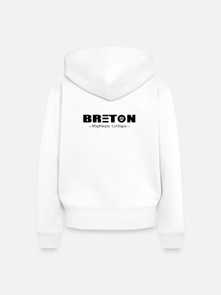 BRETON Mystisch und Keltisch - Frauen Premium Bio Zip Hoodie - Weiß