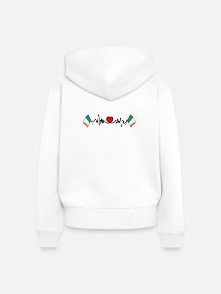 Herzfrequenz-Cardio für Irland - Frauen Premium Bio Zip Hoodie - Weiß