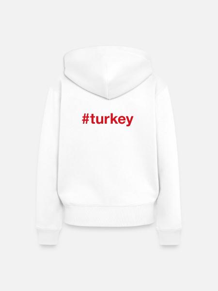 TURKEY Red - Frauen Premium Bio Zip Hoodie - Weiß